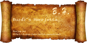 Buzás Henrietta névjegykártya